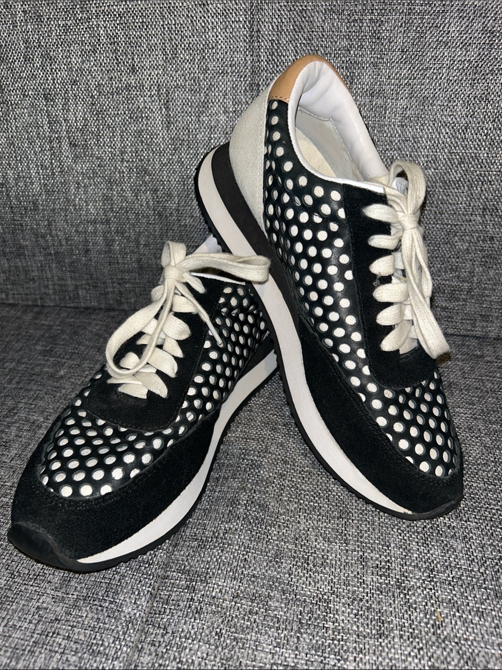 NEW - Loeffler Randall Rio Perforated Sneaker in black suede/leather - Picture 7 of 7
